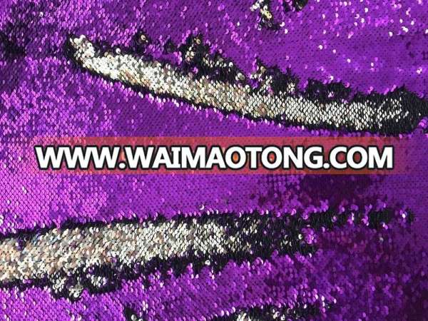 2017 cheap more new color reversible fish scale color change sequin fabric